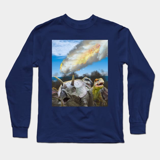 Dinosaur extinction - Astroid or comet impact Long Sleeve T-Shirt by ownedandloved